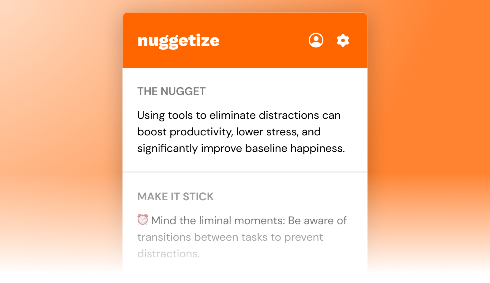 A preview of the Nuggetize extension